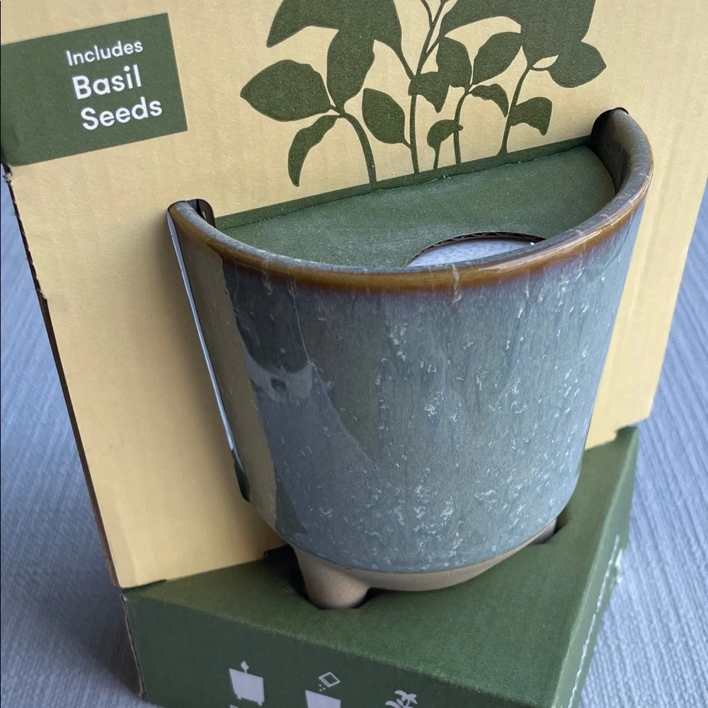 Modern sprout glow & grow Candle + grow kit herb garden